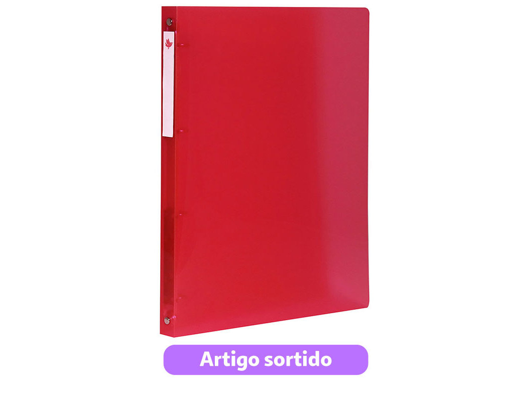 DOSSIER A4 4 ARGOLAS AUCHAN PLÁSTICO 20MM CORES SORTIDAS
