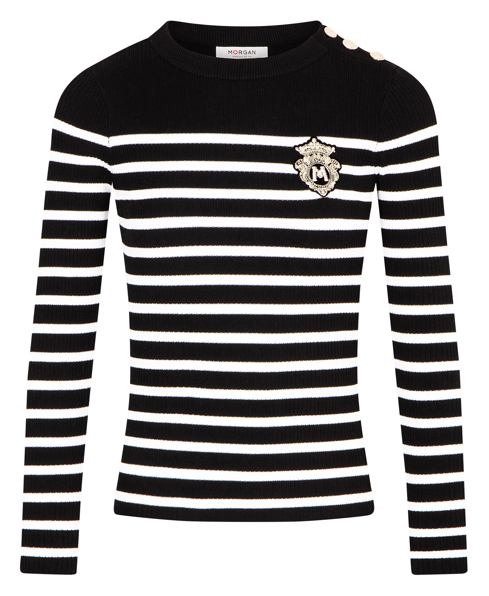 MRAY - Pull manches longues à rayures | Noir