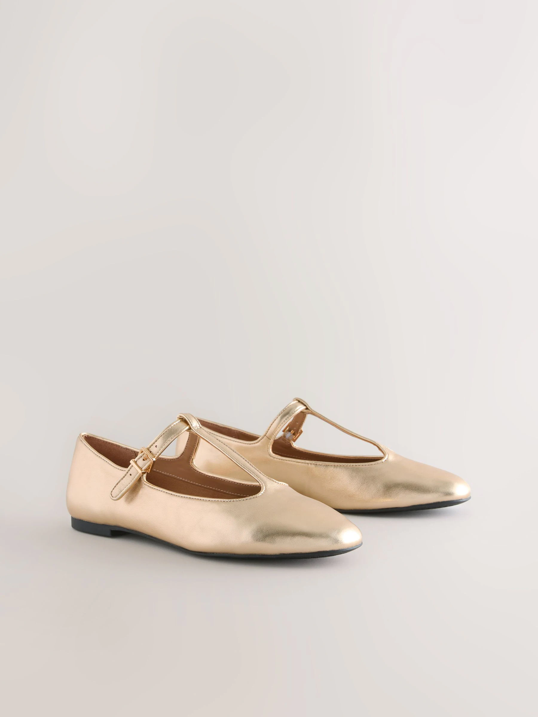 Goud - Forever Comfort® leren T-Bar Mary Jane-schoenen