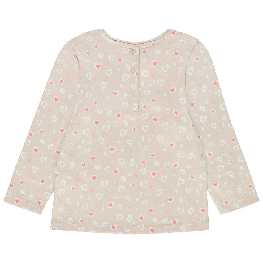 Lot de 2 t-shirts manches longues en jersey pour bébé fille - Ecru