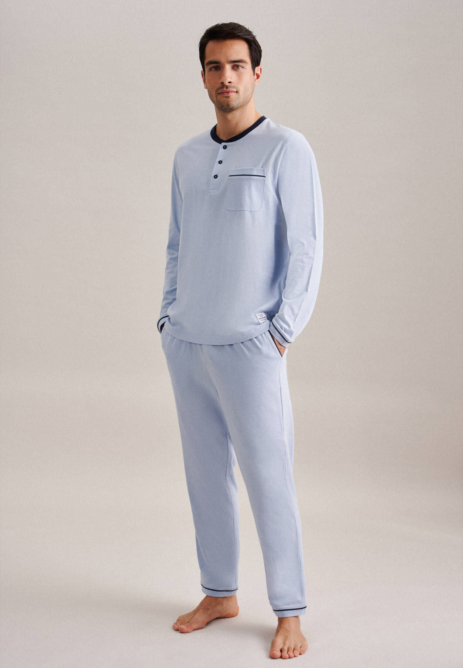 Seidensticker| Herren Pyjama Schwarze Rose
