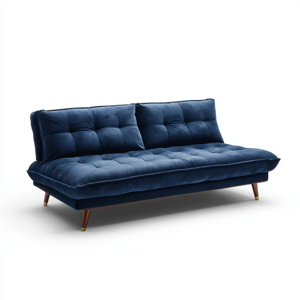 2-Sitzer-Sofa Samtstoff 180x90x85 cm – Dunkelblau – Modernes Design