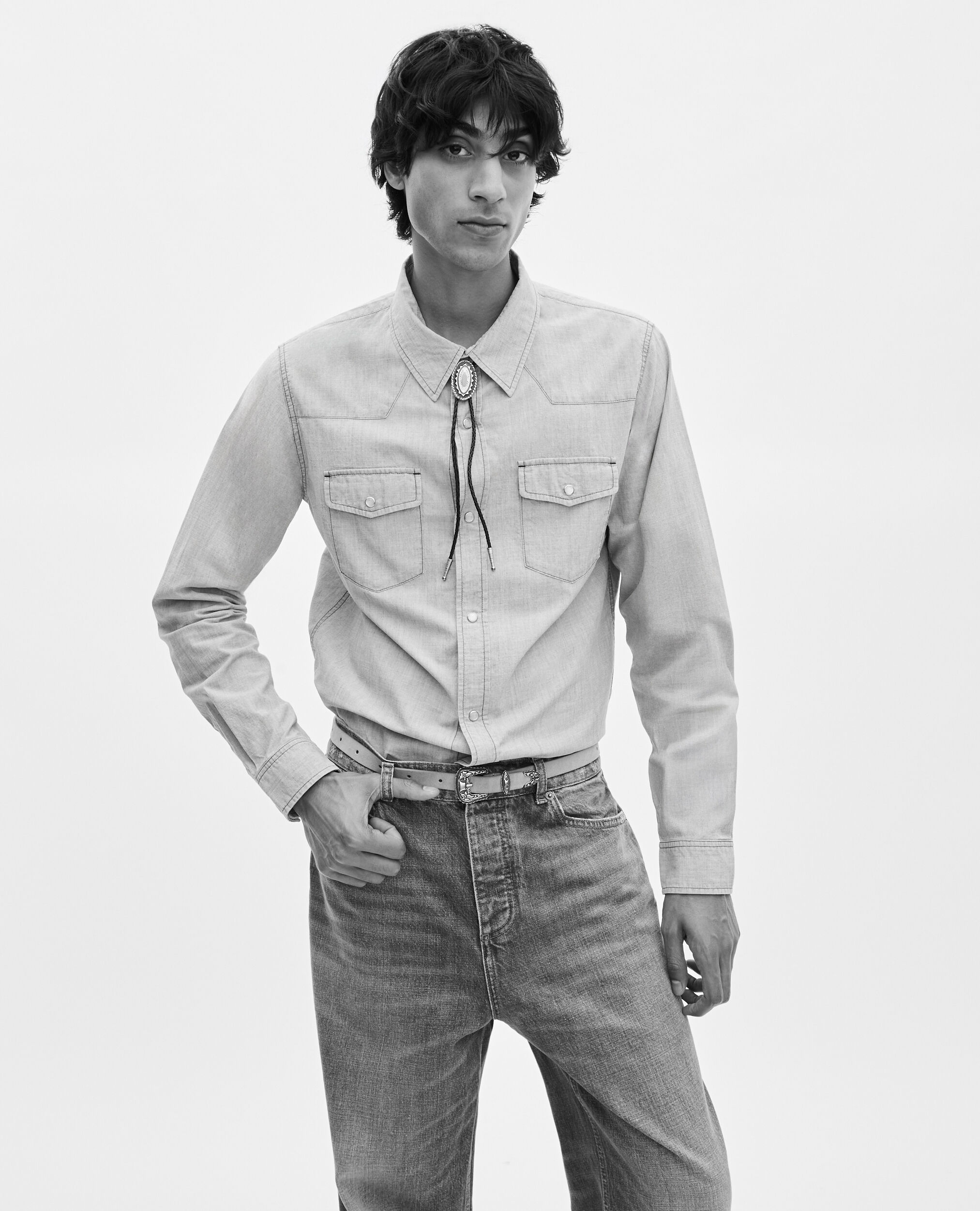 Chemise en denim bleu clair