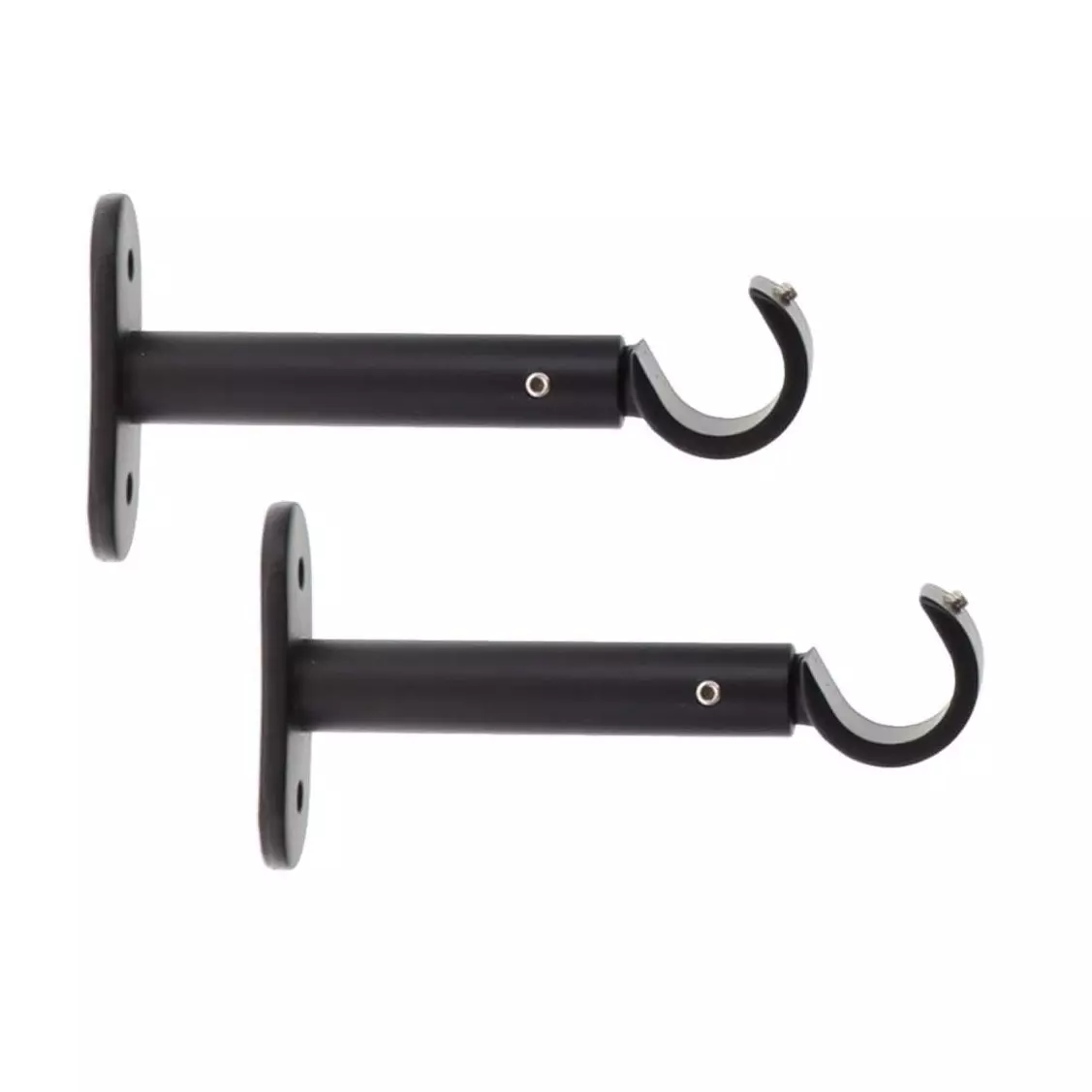 Lot de 2 supports tringles fixes (L90 / D20 mm) Jim gouttière Noir mat