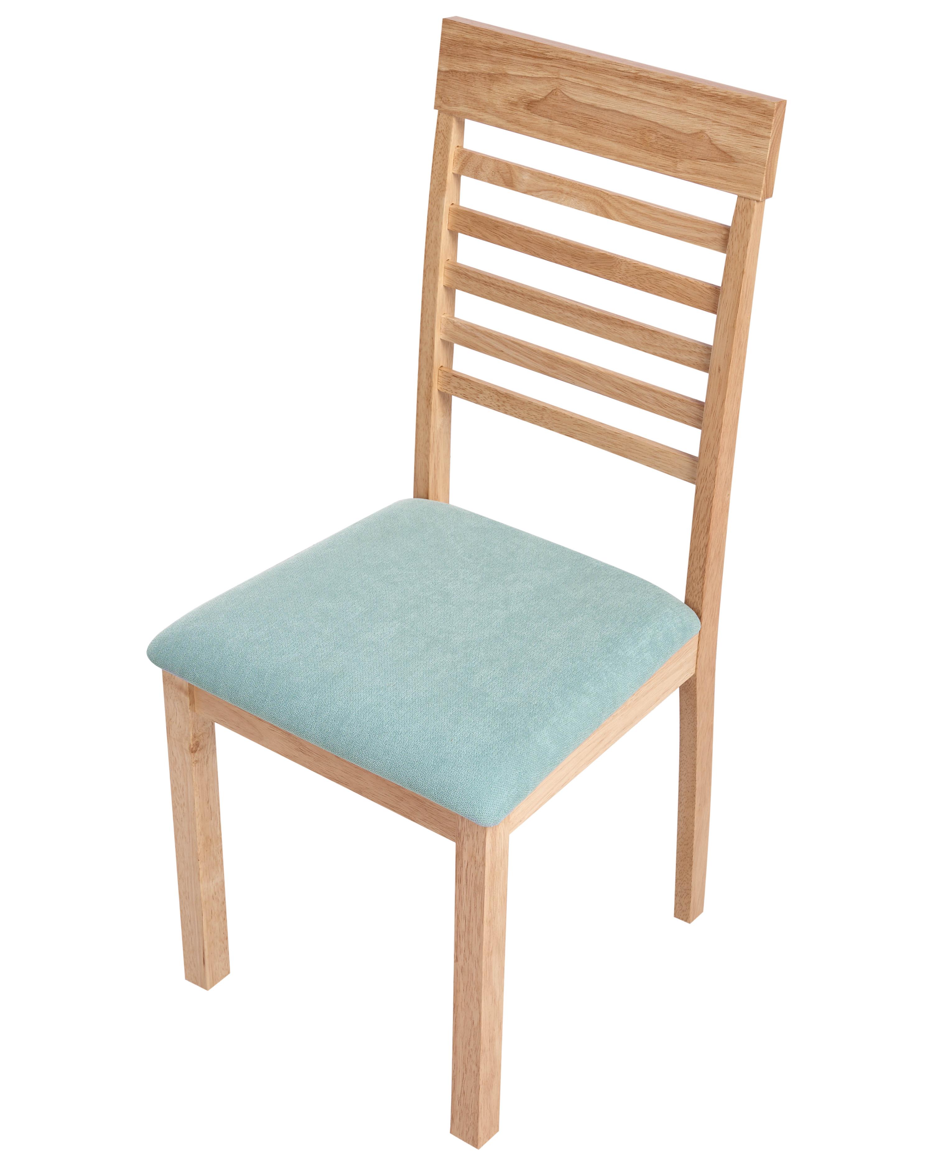 Set van 2 eetkamerstoelen ORTLEY Hout Lichtbruin/mint