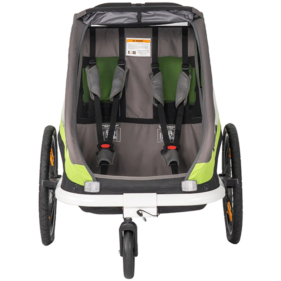 hamax Kinderfahrradanhänger Traveller inklusive Deichsel und Buggyrad GreenGrey