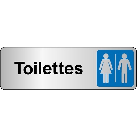 Panneau WC - Toilettes Mixtes Femme/Homme - Fixation adhésive