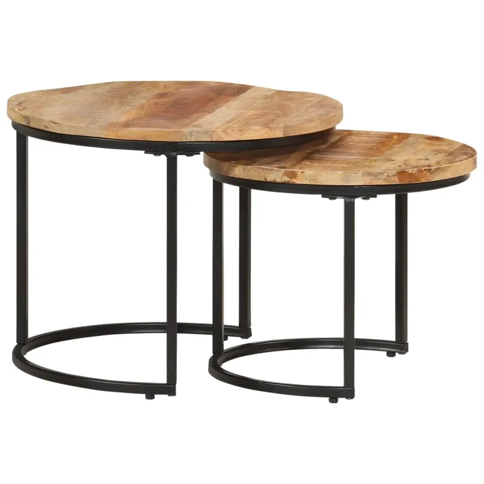 vidaXL - Tafeltje - Bruin - Hout - Ø 40 x 34 cm - 2 stuks