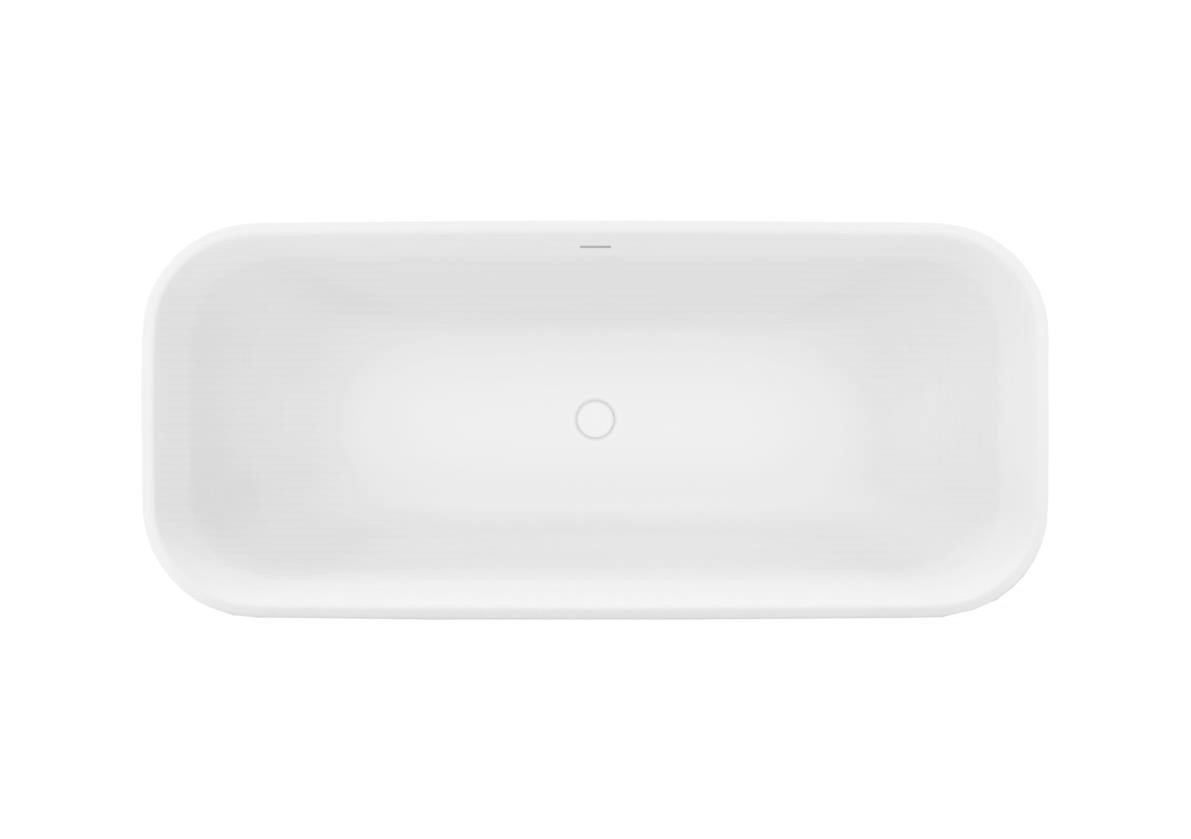 Xenz Christiano vrijstaand bad solid surface 170x75x65cm zwart/wit