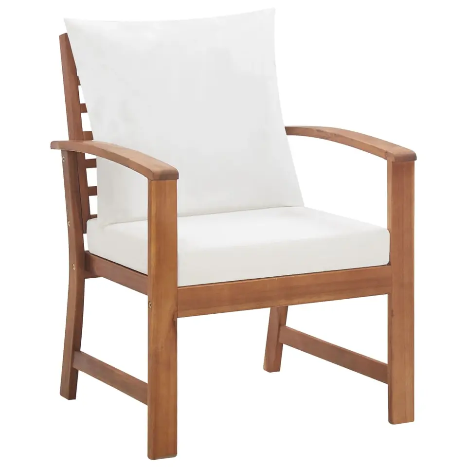 vidaXL - Tuinbank Set - Wit - Hout