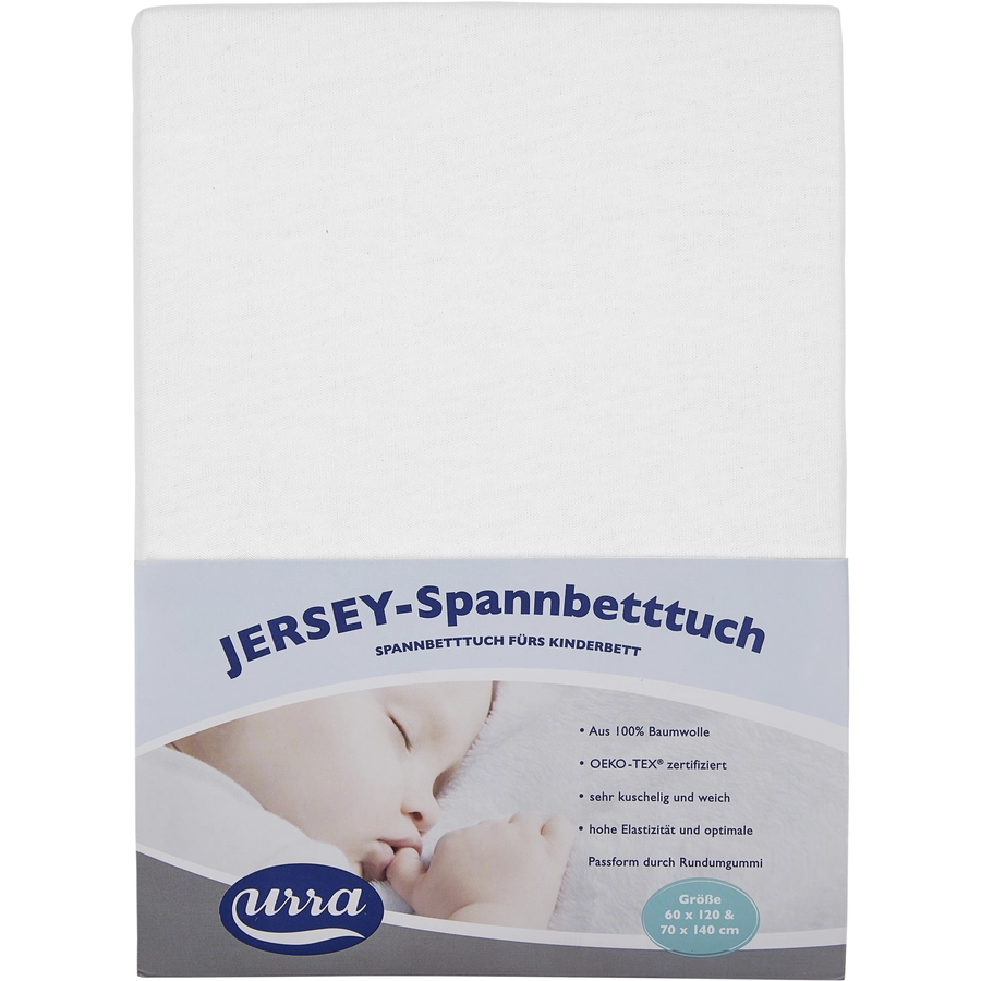 urra Jersey Spannbettlaken 70 x 140 cm weiß