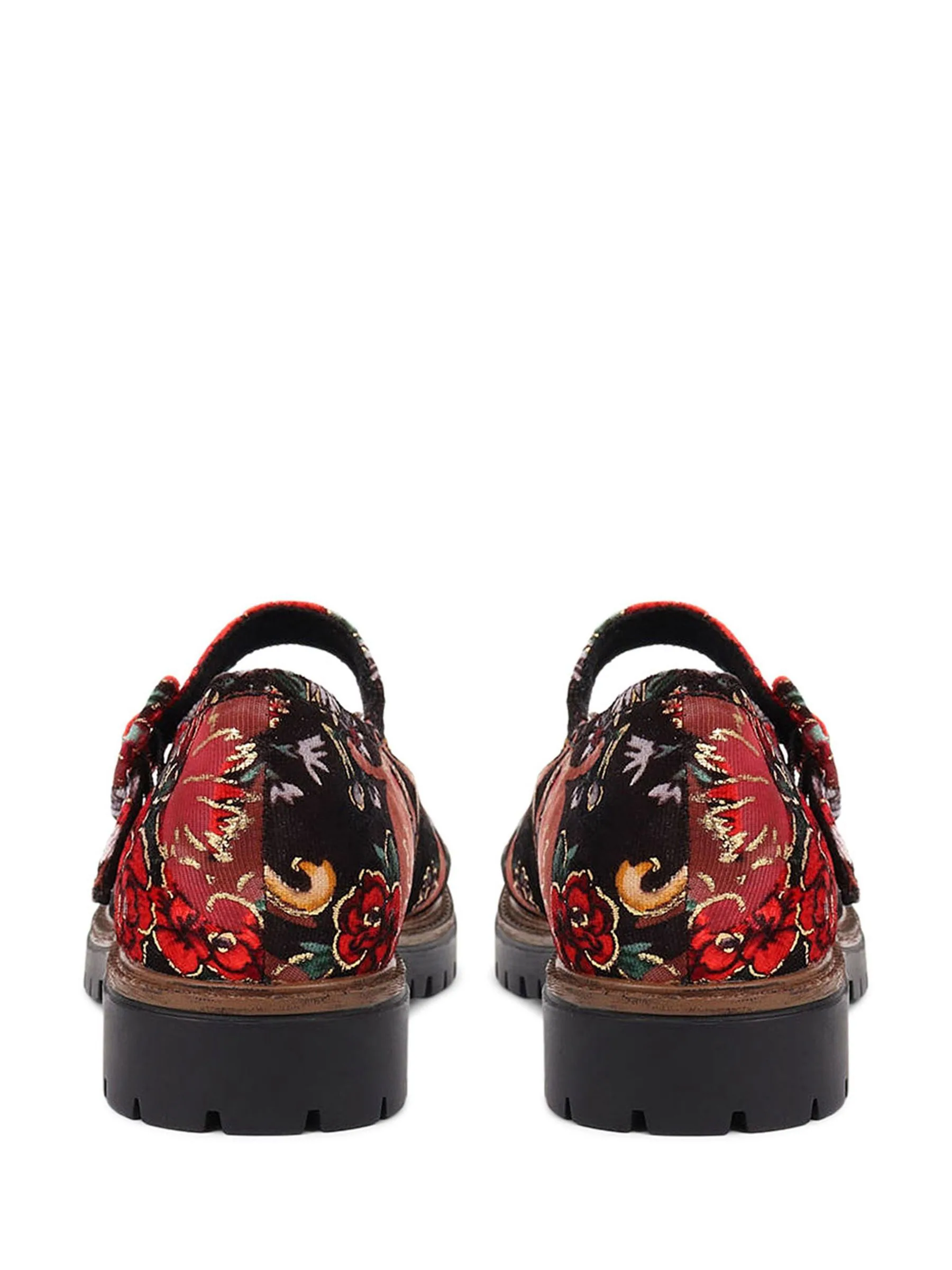 Rood/zwart - Pavers Mary Jane Buckle Shoes with Chunky Sole