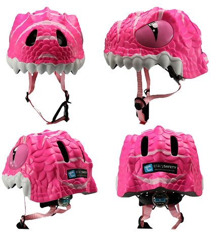 Crazy Safety Fahrradhelm m. Light - Dragon - Pink