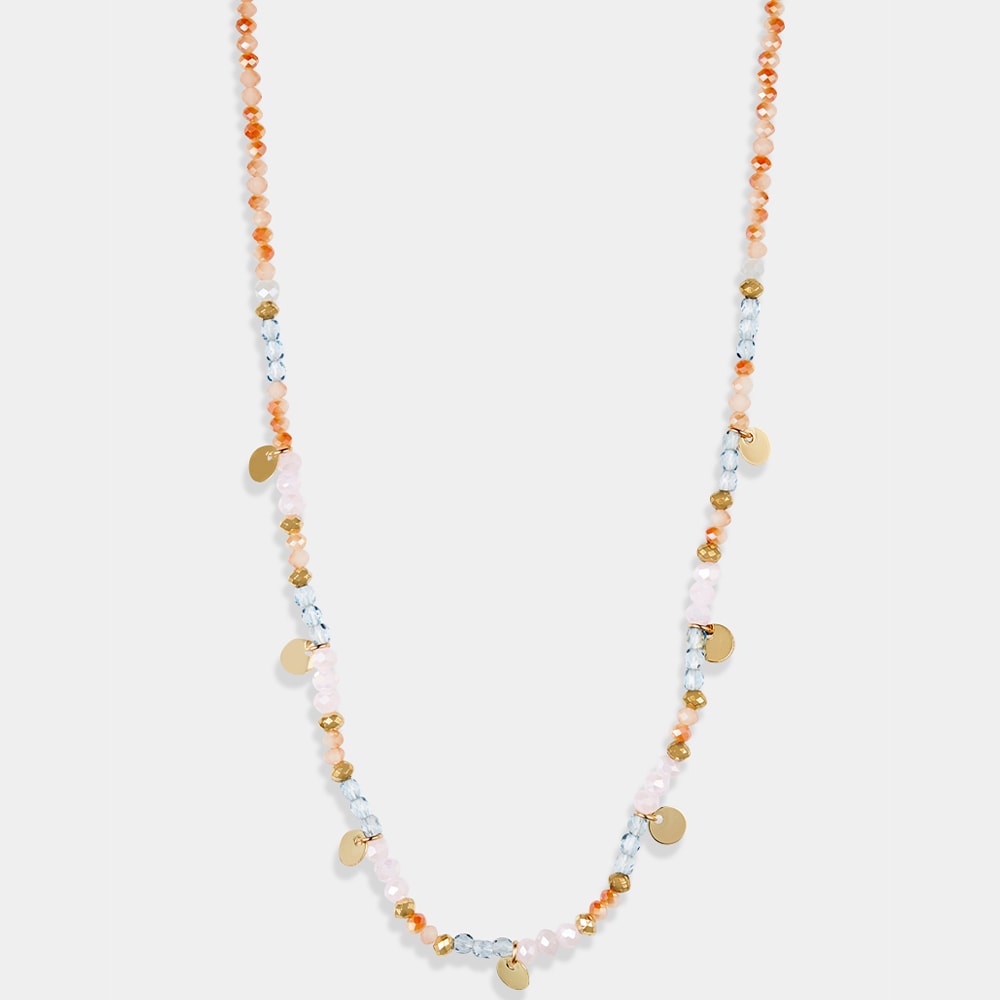 Collier pampilles - Alliage doré & perles