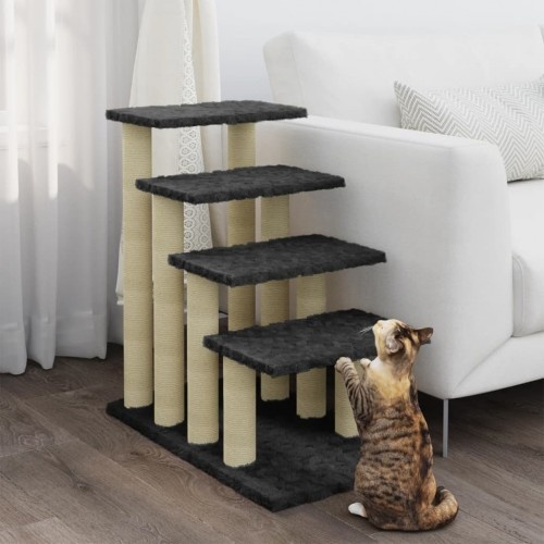 Arranhador de quatro níveis cinza escuro vidaXL para gatos