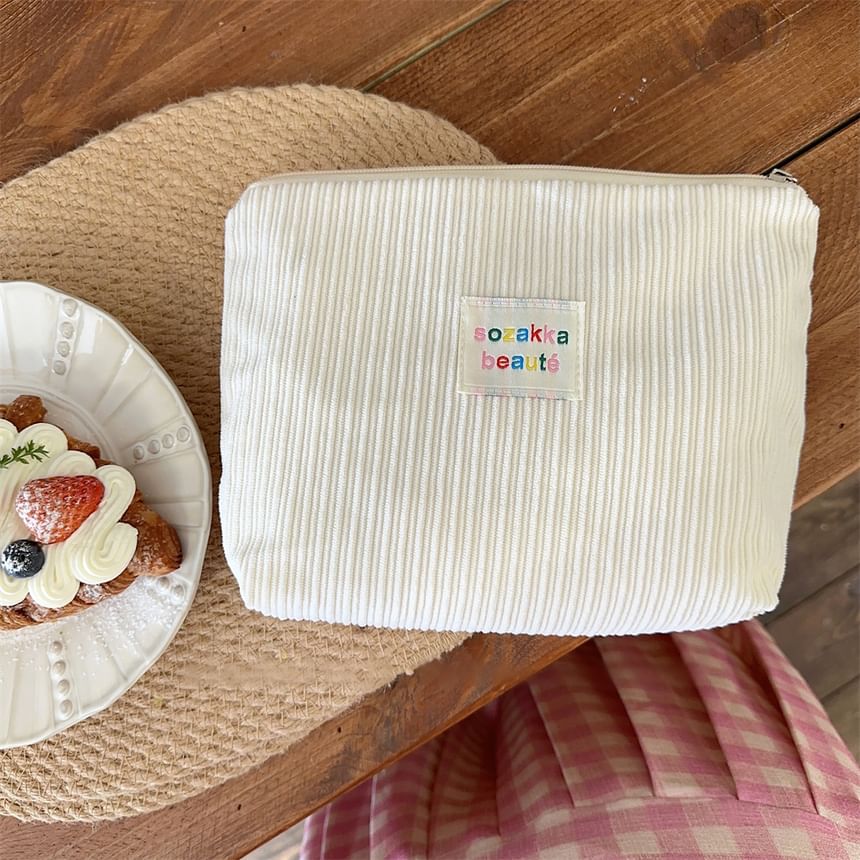 Bitabis - Corduroy make-uptas met letters en stoffen