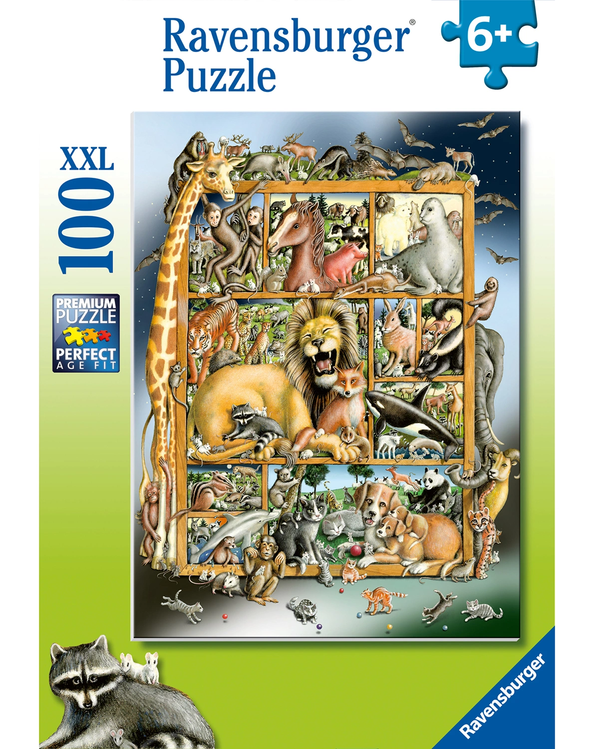 Puzzle TIERE IM REGAL (100 Teile)