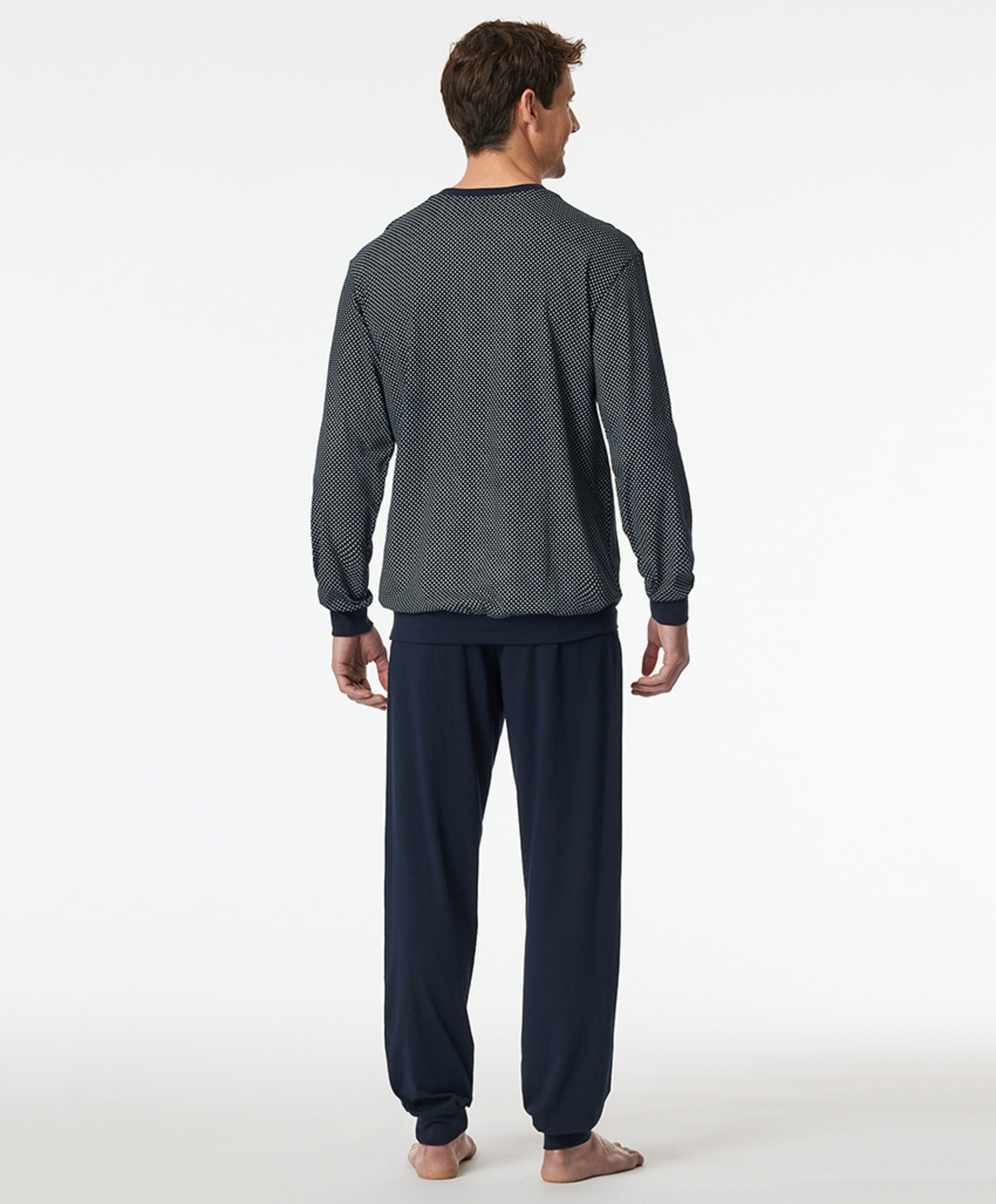 Schiesser Heren pyjamaset blauw