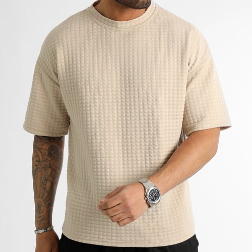 Tee Shirt Texturé Square Large 0140 Beige