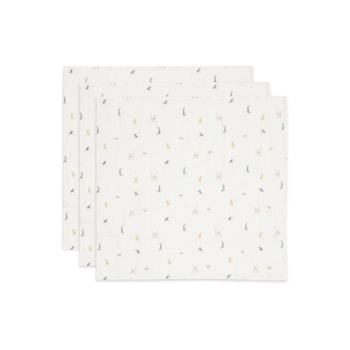 Lot de 3 langes en gaze de coton small 70x70cm Jungle jambo - Multicolor - JOLLEIN