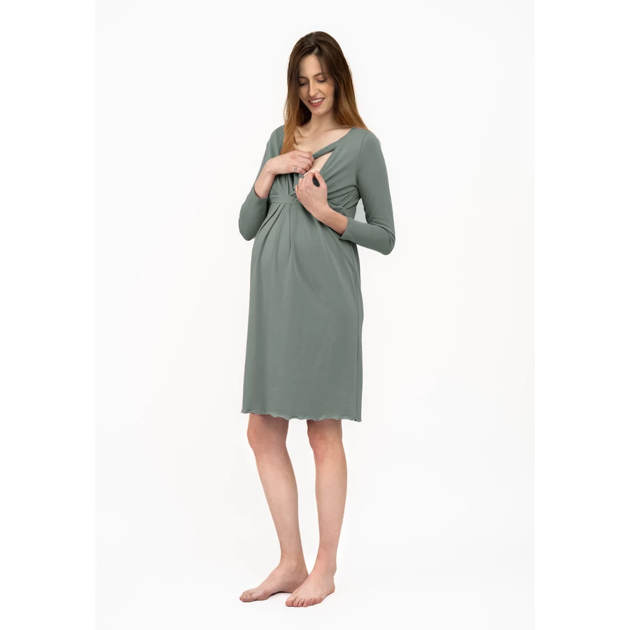 Cool Mama Umstands- und Stillnachthemd 2 in 1 Olive