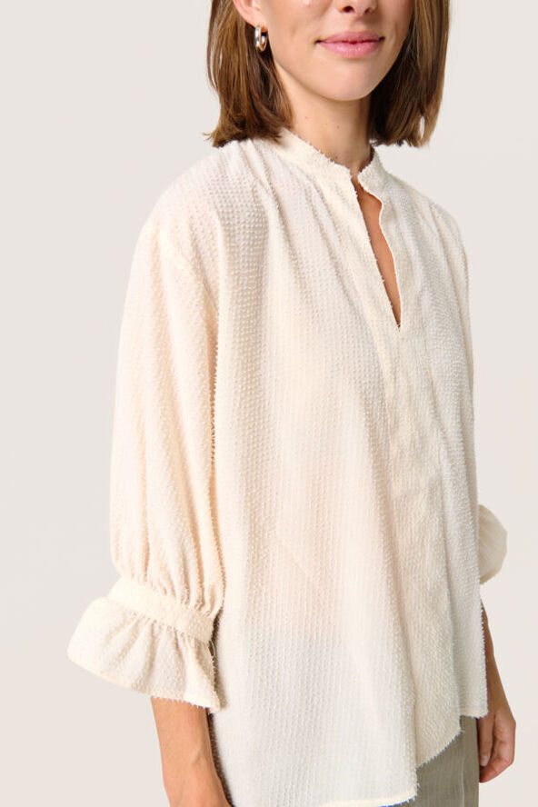 Soaked in Luxury SLVina Amily Blouse 3/4 Whitecap gray