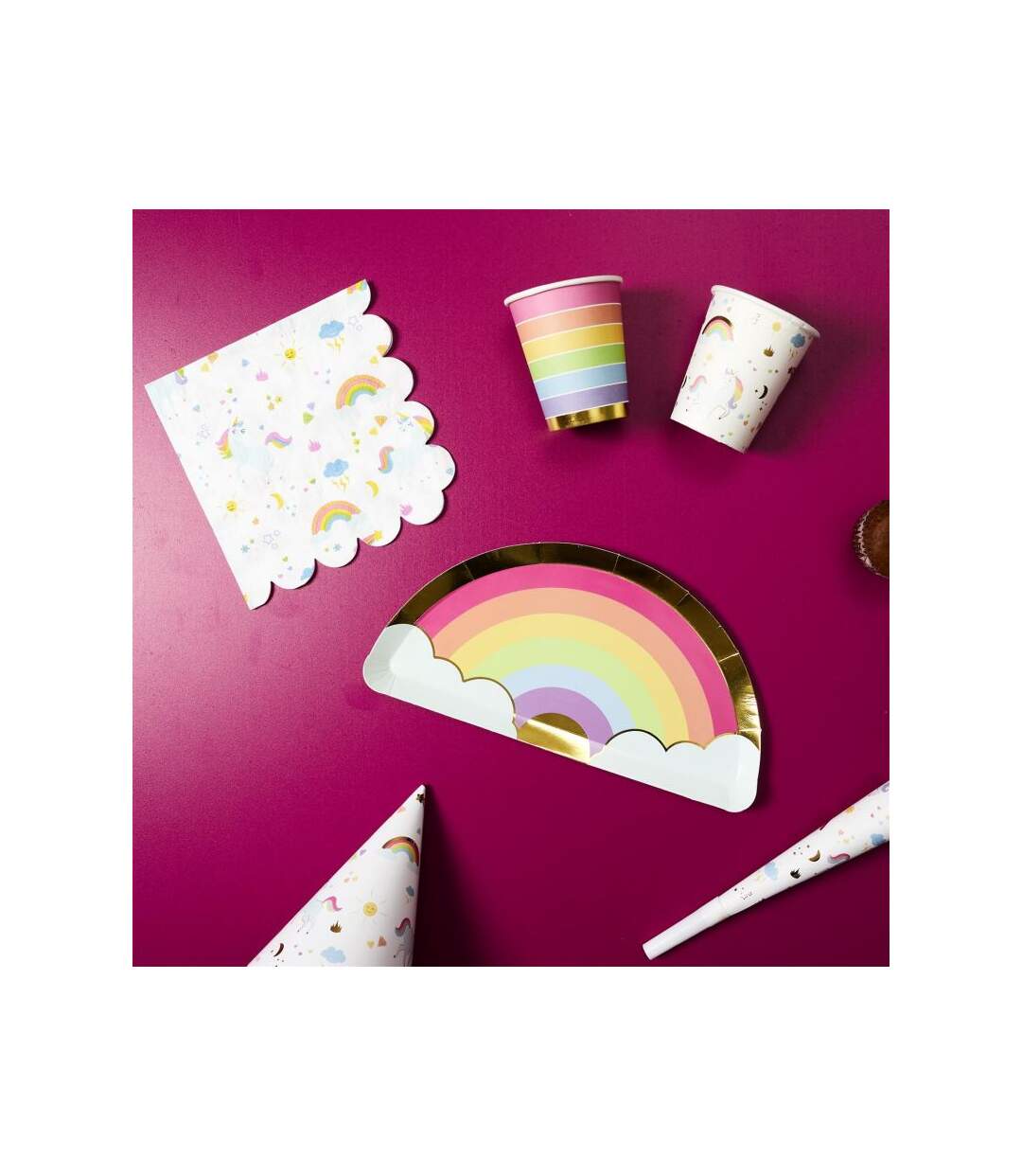 Paris Prix - Lot De 20 Serviettes En Papier licorne 33x33cm Blanc