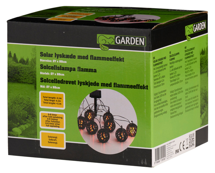 Solar lyskæde med flammeeffekt 4,1 meter - Garden