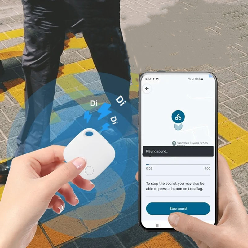Bluetooth Anti-Lost Tracker für Haustiere und Wertsachen mit Google Find My Device / GPS Ortung   IP65 Schutz (inkl. CR2032 Batterie) - Weiss