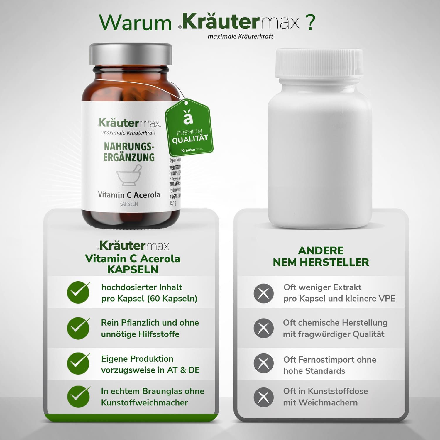 Kräutermax Vitamin C Acerola 500 mg Kapseln