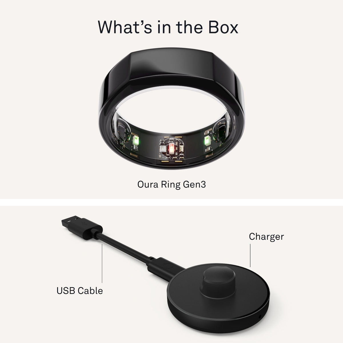 Oura-ring Gen3 Heritage smartring størrelse 11 (Black)