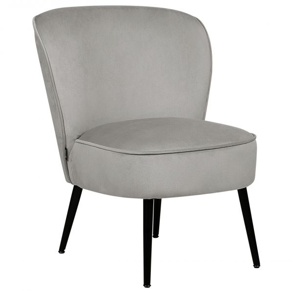 Beliani Poltrona Decorativa Acolchoada sem Braços Verde Escuro com Estampa e Pernas de Madeira 60x52x76 - 4255664843432