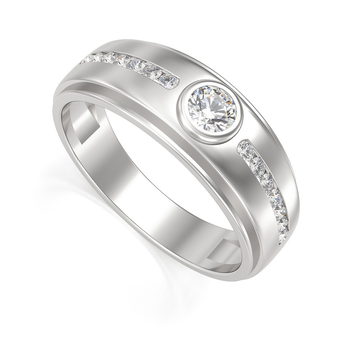 Alliance ADEN Homme Or 585 Blanc Diamants 5.88grs