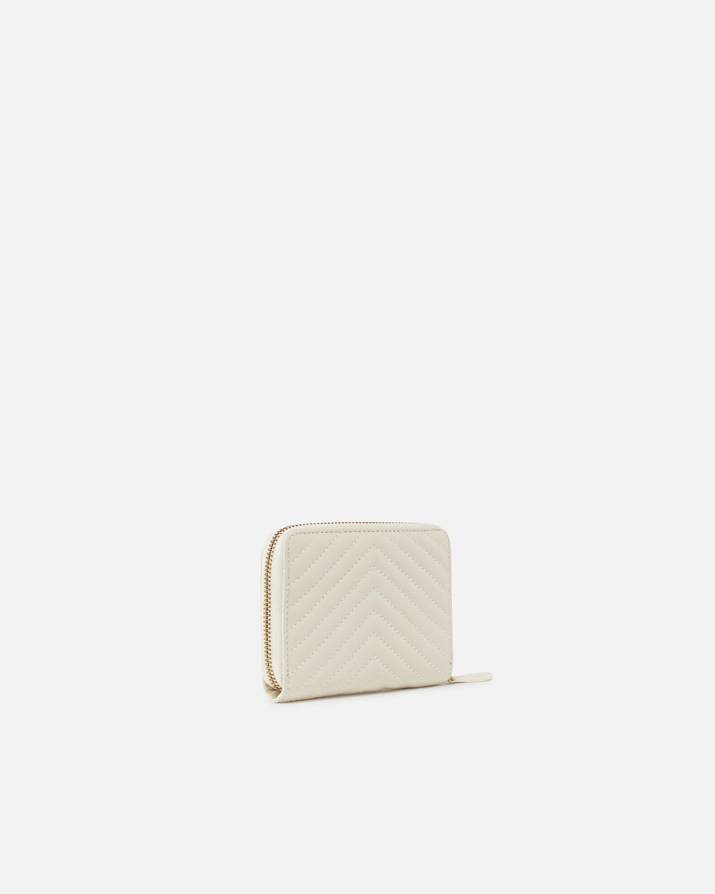 CARRÉ - Portefeuille carré à contour zippé | Blanc