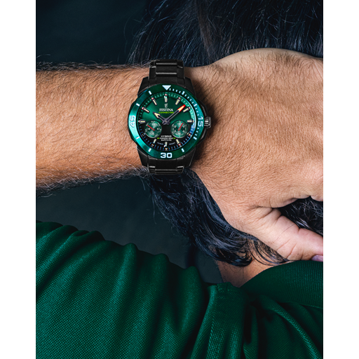 Festina Crono Bike Connected 20646 Herreur, Sort/Grøn, 47 mm