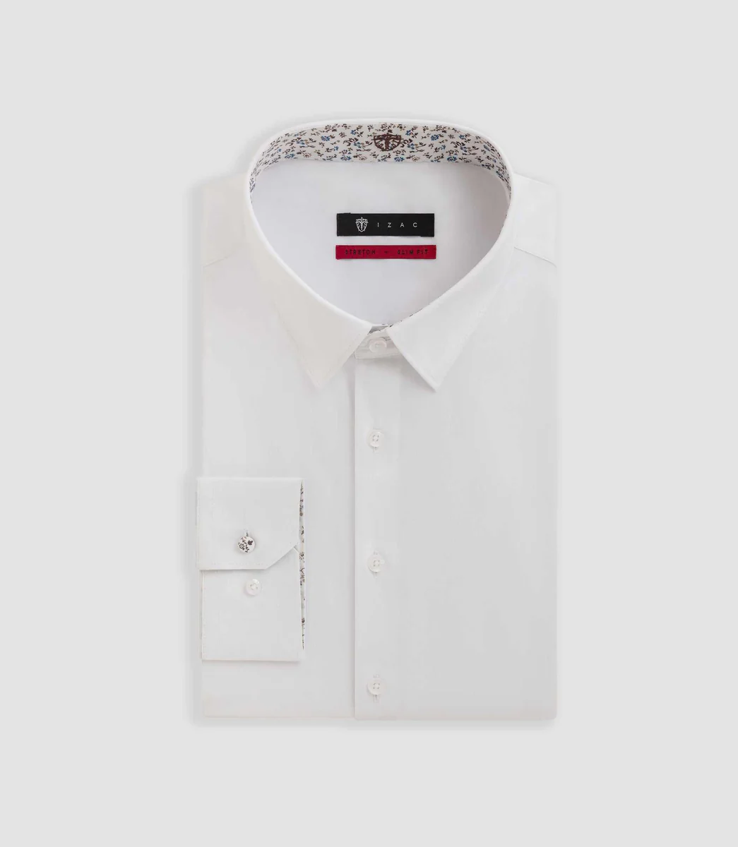 Chemise unie fantaisie blanche 
