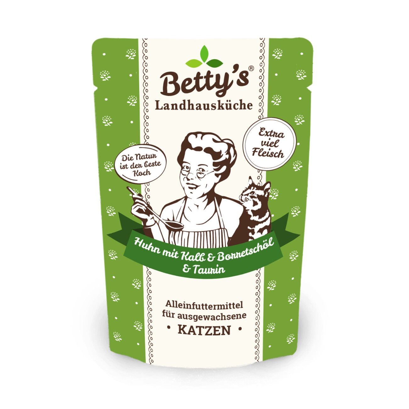 Betty's Landhausküche Frischebeutel Huhn mit Kalb 12 x 100g für Katze