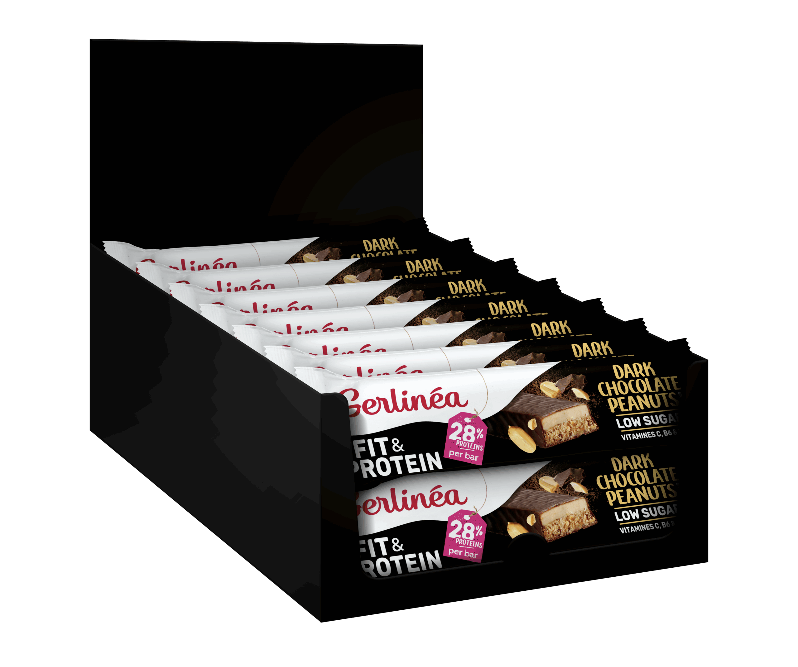 Gerlinea Fit & Protein Dark Chocolate Peanuts Reep (45 gr)