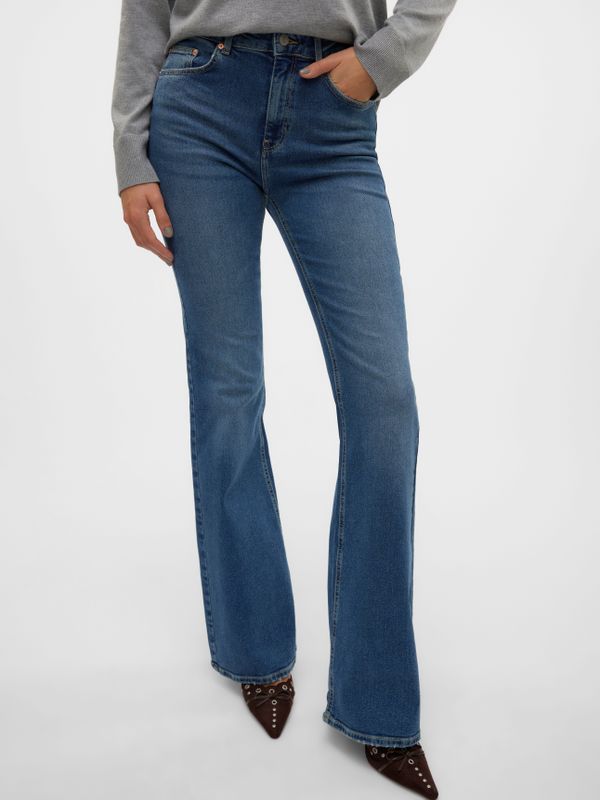 Vmselina - High Rise Flared Fit Jeans - Blauw - Katoen
