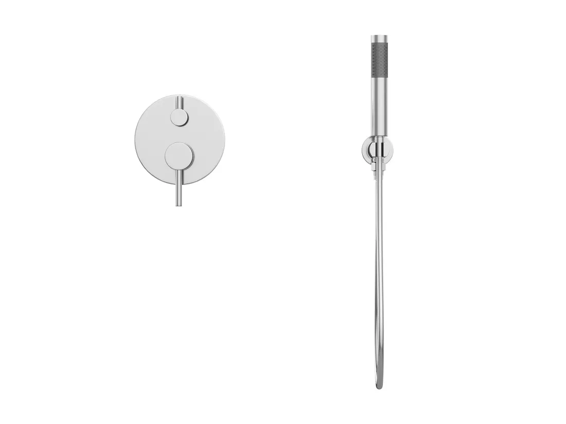 Ensemble de douche encastrable avec mitigeur mécanique - Couleur nickel brossé - TAMISE