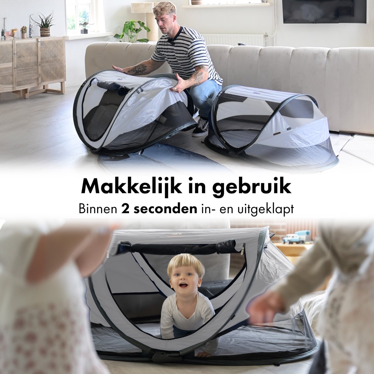 Deryan Peuter Luxe campingbedje - Silver