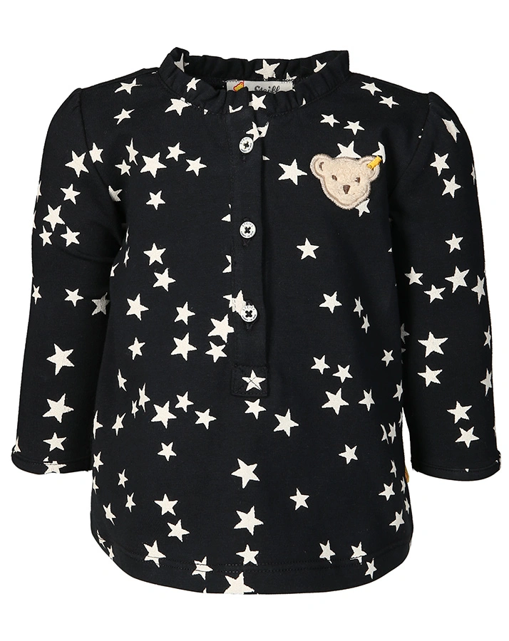 Langarmshirt BEAR TO SCHOOL BABY GIRLS in navy