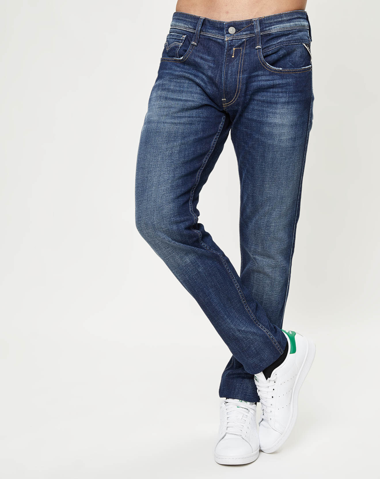 Replay Jean ajusté Anbass 3J Mid bleu foncé