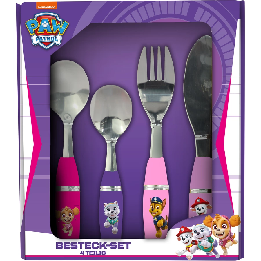 p:os Besteckset Paw Patrol 4 teilig, girl