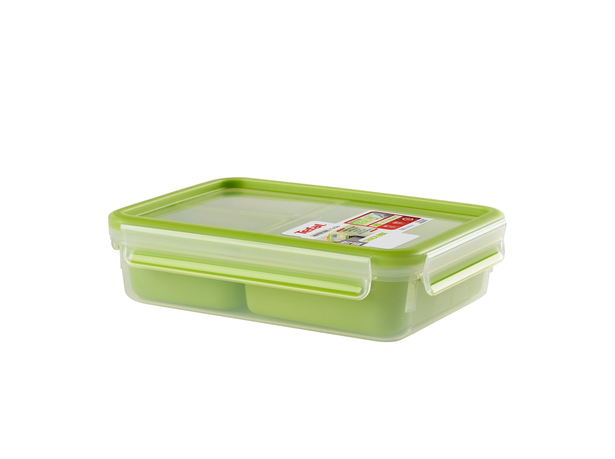 CAIXA PARA SNACKS E REFEIÇÃO TEFAL RETANGULAR COM 3 DIVISÓRIAS 1.2L