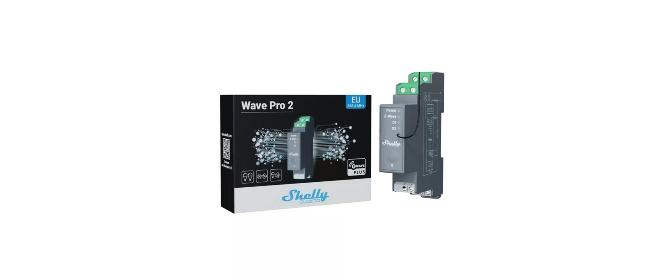 WLAN-Schaltaktor Qubino Wave PRO 2, Z-WaveProfessioneller 2-Kanal-DIN-Schienen-Z-Wave-Smart-Schalter mit potenzialfreien Kontakten