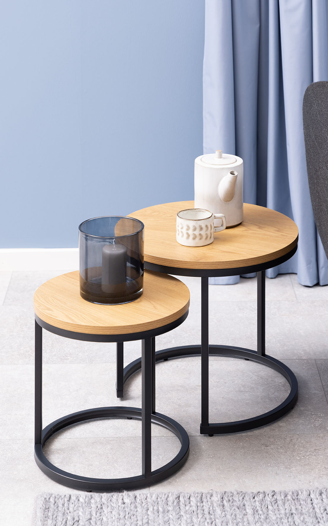 Rivan Salontafel - ø45/ø35 - Eiken - Set van 2