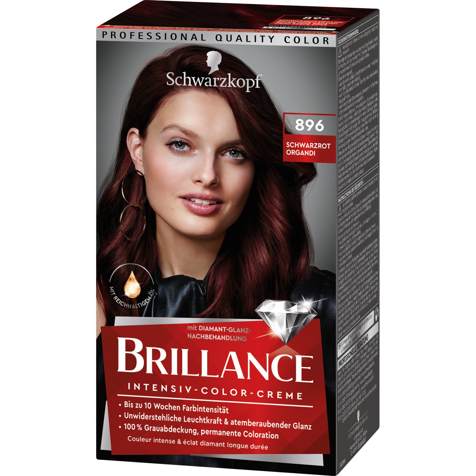 Schwarzkopf Brillance Intensiv-Color-Creme Schwarzrot Organdi 896