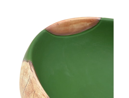 VIDAXL - Vasque à poser vert et marron ovale 59x40x15 cm céramique
