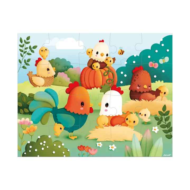Janod Ferme - Puzzle Bienvenue A La Basse-Cour - 20 pièces